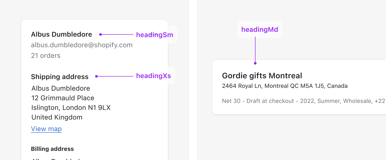 An image showing how large heading styles are applied